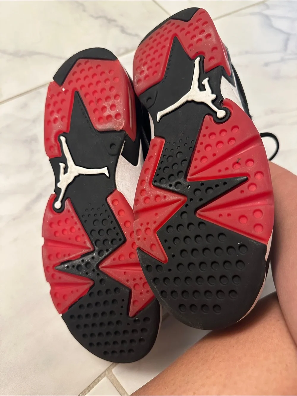 Jordan youth size 6y Black and Red High-Top Sneakers